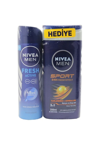 Fresh Active Erkek Deodorant Sprey 150 ml Sport Duş Jeli 250 ml ürün görseli 1