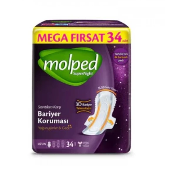 Molped Süpernight Uzun Ped Mega 34'lü ürün görseli 1