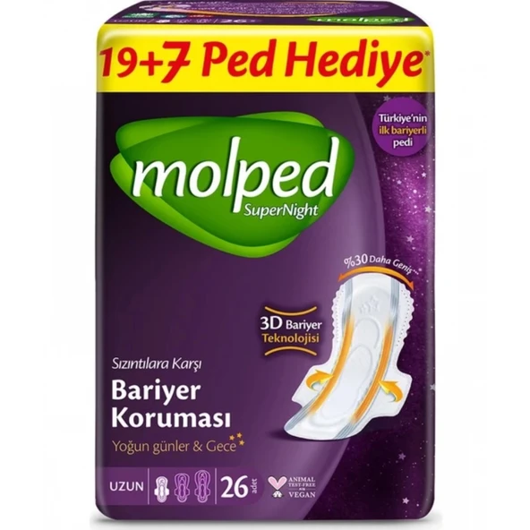 Molped Süpernight Süper Gece Ped 26 Adet ürün görseli 1