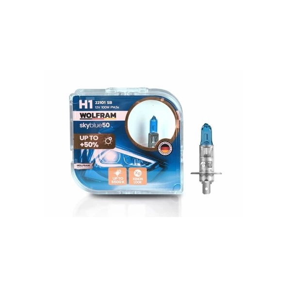 Halojen Ampul H1 Ampul Sky Blue Beyaz Işık 12V 100W 22101SB ürün görseli 1