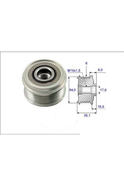 588006 Alternatör Kasnagi Palio Albea 03- Doblo Fiorino 08- 537024854 ürün görseli 1
