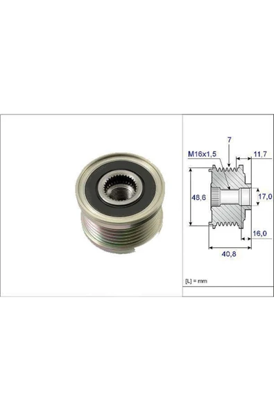 Alternatör Kasnagı Megane Laguna Trafıc / Qashqaı 2.0 Dcı 2.0 1.9  Uyumlu ürün görseli 1