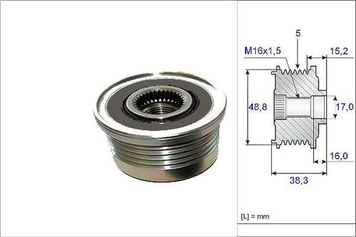 VALEO 588049 Alternatör Kasnağı Mercedes C300 320 350 Cls320 Cls350 E350 Sprinter 06- 01-06 2.8 TDI ürün görseli 1