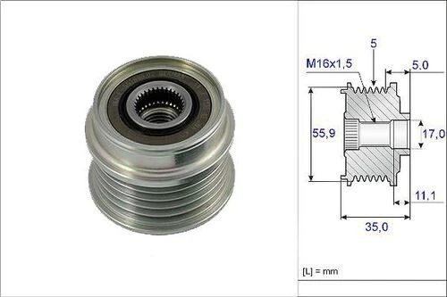 VALEO 588008 ALTERNATÖR KASNAĞI PASSAT 97-00 / A4 1.9 TDI ürün görseli 1