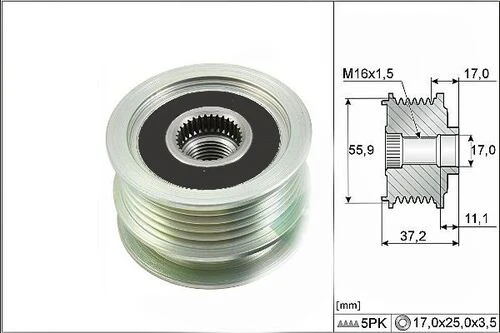 VALEO 588034 ALTERNATÖR KASNAĞI CLIO II III KANGOO MEGANE II / LO ürün görseli 1