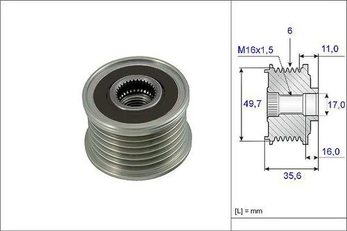 VALEO 588030 ALTERNATÖR KASNAĞI MERCEDES C SERISI C220 C270 CLK E ürün görseli 1