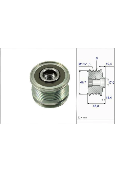 588031 Alternatör Kasnağı Mercedes C Serisi C180 C200 C250 Cls63 E Serisi Sprinter ürün görseli 1