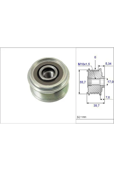 588068 Alternatör Kasnağı Captiva Lacetti / Vito 108 110 2.0D ürün görseli 1