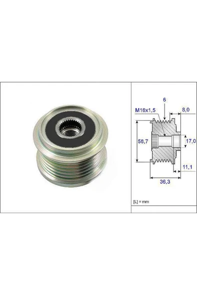 588033 Alternatör Kasnağı Ducato / Boxer / Jumper 2.2 Hdı 2.2 Jtd ürün görseli 1