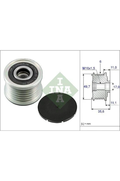 INA 535008610  Alternatör Kasnağı Mercedes C 200 220 E200 220 ürün görseli 1