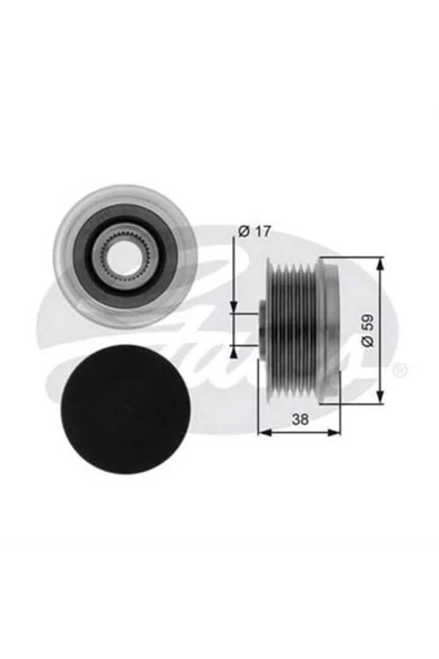 Gates OAP7039 ALTERNATÖR KASNAĞI PALIO ALBEA 03- DOBLO FIORINO 08 ürün görseli 1