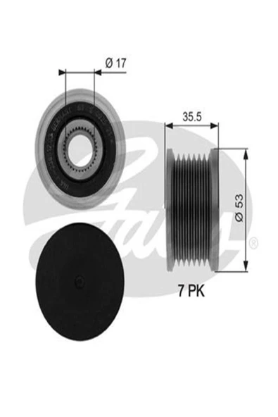 Gates OAP7110 Oap7110 Alternator Kasnagi (RENAULT: LAGUNA 1.9 DCİ 03.01-- MEGANE 1.9DCİ 2.0DCİ MASTER (WN327698) ürün görseli 1