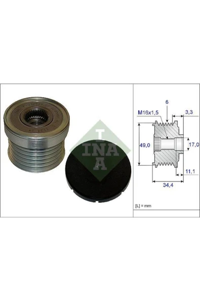 INA 535018310  Alternator Kasnagi (BMW:1 SERİSİ 3SERİSİ 5 SERİSİ 730I 12317552353 4466273 (WA893325) ürün görseli 1