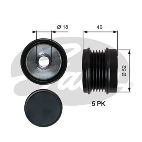 Gates OAP7209 ALTERNATÖR KASNAĞI RULMANLI MERCEDES BENZ A160 15- ürün görseli 1