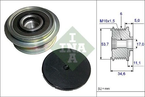 INA 535012510  Alternatör Rulmanlı Kasnak Mondeo Iv 07-galaxy S Ma2.0 16v Volvo V70 Iıı S80 Iı 2.0 16v 07- 30667610 ürün görseli 1