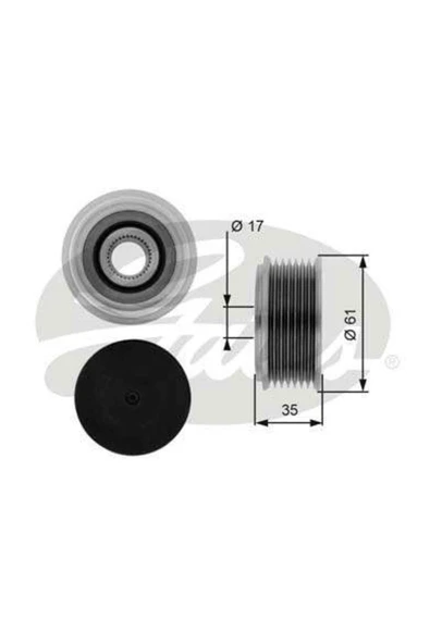 Gates OAP7070 ALTERNATOR KASNAGI RULMANLI TRANSIT 2.4 TDCI 00 06/ALTERNATOR OEM NO ICIN 2C1T10300BA- ürün görseli 1