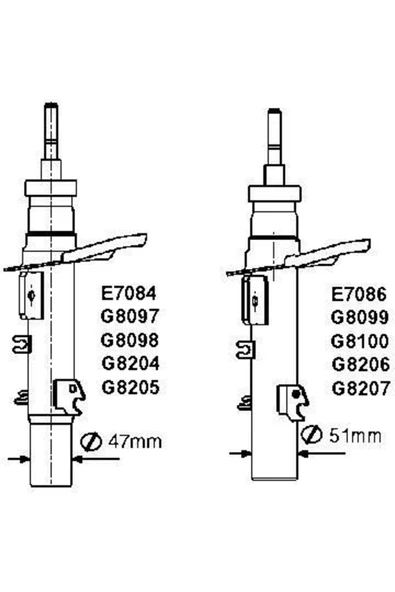 Monroe G8204 Amortisör Ön Sag C3 Iı Ds3 47mm ürün görseli 1