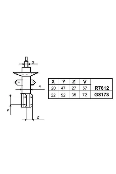 Monroe R7612 Ön Amortisör Kango Iıı 08-/cıtan 13- (kısa-27mm) ürün görseli 1