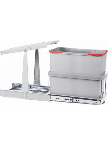 Pyramith P9156 24 Lt. Gri Teleskopik Raylı Çöp Kovası ürün görseli 1