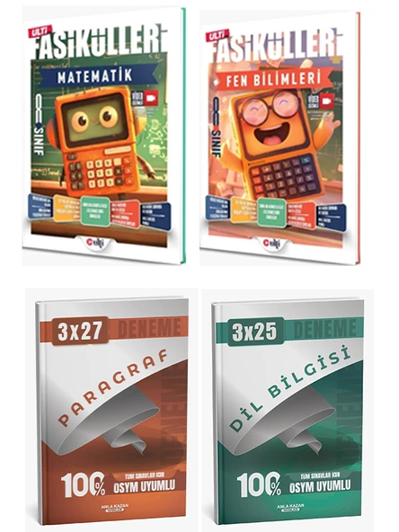 Ulti + Anla Kazan 2026 LGS Matematik Fen Fasikülleri + Anla Kazan Deneme 4 lü Set ürün görseli 1