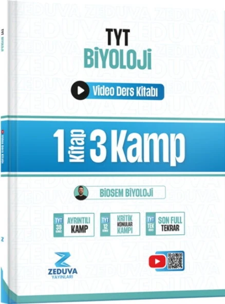 Zeduva Yayınları Biosem TYT Biyoloji 1 Kitap 3 Kamp Video Ders Kitabı ürün görseli 1