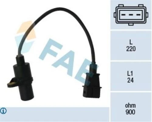 FAE 79049  KRANK POZİSYON SENSÖRÜ 3 FİŞLİ ACCENT 1994-2000 ( YUMUR ürün görseli 1
