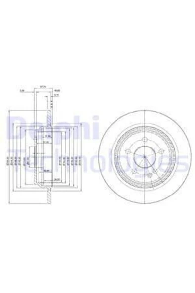 Delphi BG4063C FREN DISKI ARKA 5D 302MM MONDEO IV KUGA S-MAX 07-- ürün görseli 1