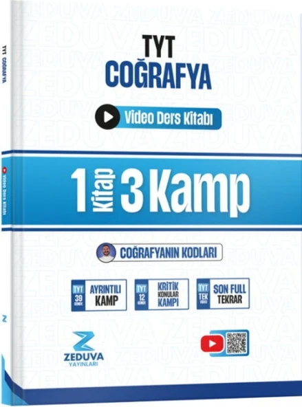 Zeduva Yayınları Coğrafyanın Kodları TYT Coğrafya 1 Kitap 3 Kamp Video Ders Kitabı ürün görseli 1