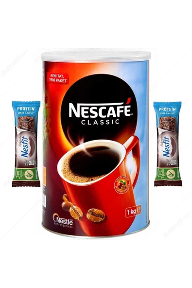 Nescafe Classic 1000gr Teneke Kahve ( 2 Adet Nesfit Hediyeli ) ürün görseli 1