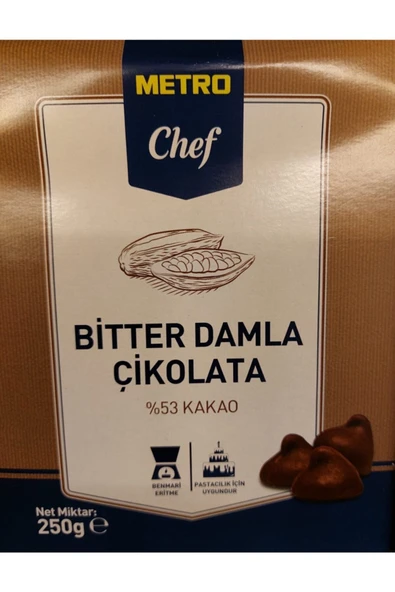 Metro Chef Bitter Damla Çikolata 250 gr 6822 ürün görseli 1