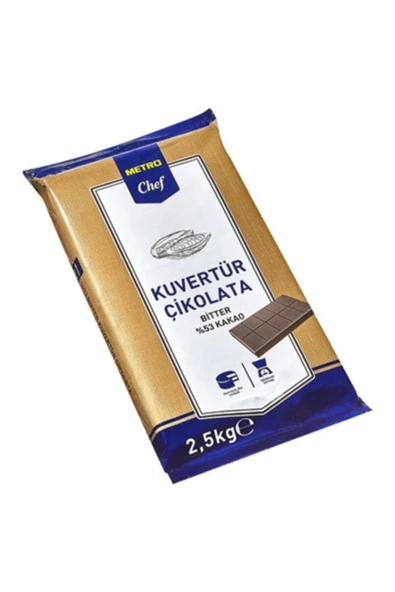 Metro Chef Blok Bitter Kuvertür (%53) 2.5 Kg ürün görseli 1