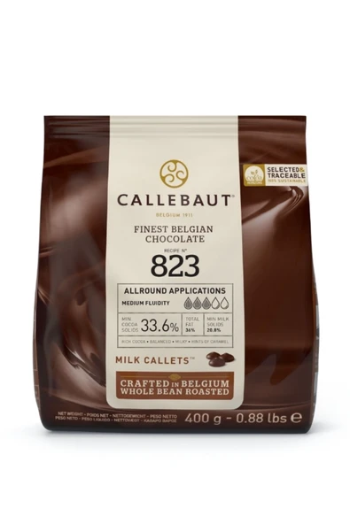 Callebaut 823 Sütlü Kuvertür Drop Çikolata 400 gr ürün görseli 1