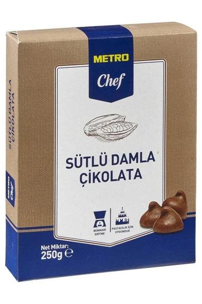 Metro Chef Damla Çikolata Sütlü 250G Pastacılık Pasta Tatlı Mutfak Şef ürün görseli 1