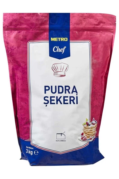 Metro Chef Pudra Şekeri 3kg Pastacılık Pasta Tatlı Mutfak Şef ürün görseli 1