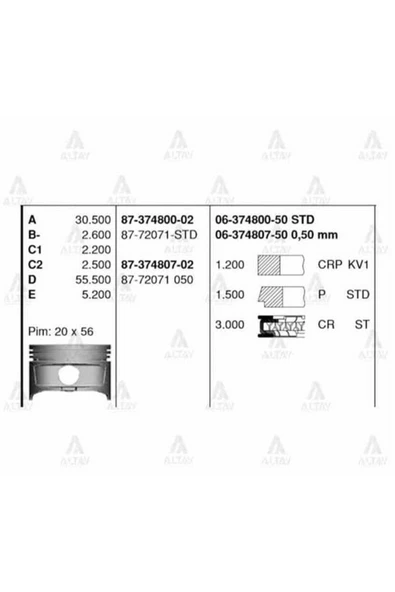 Goetze 06 SEGMAN 81.50mm 0.50 1.2 1.5 3 Corolla Uyumlu 1. 87- 4AFE ENJEKTÖRLU LAM ürün görseli 1