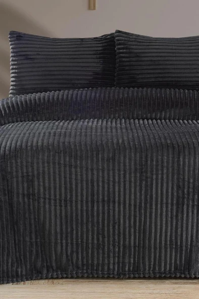 Amila Çift Kişilik 220x240 Cm Yatak Örtüsü Antrasit ürün görseli 1