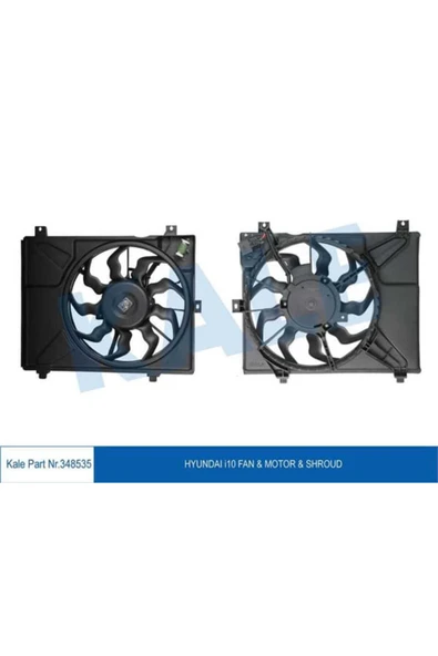 Kale 348535 OTO Radyatör  Radyatör Fanı Komple Davlumbaz - Motor İ10 08- 25380-0×250 ürün görseli 1