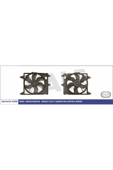 Kale 414300  FAN MOTORU CLIO II KANGOO MEGANE I DAVLUMBAZLI 320W-3 ürün görseli 1