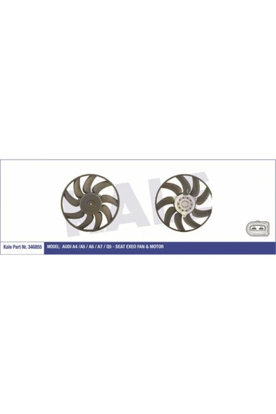 Kale 346855  FAN MOTORU A4 07- 1.8 TFSI 2.0 TDI 2.0 TFSI 3.0 TDI A ürün görseli 1