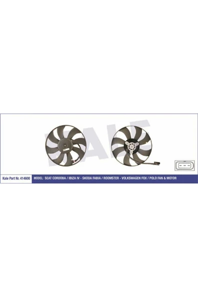 Kale 414600  FAN MOTORU POLO IV 01- 1.4 TDI / CORDOBA 02- IBIZA IV ürün görseli 1