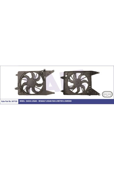 Kale 347155 FAN MOTORU DAVLUMBAZLI LOGAN 1 SANDERO 1 1,2 1,4 1,6 / MPİ 1,5 DCİ 8200765566 ürün görseli 1