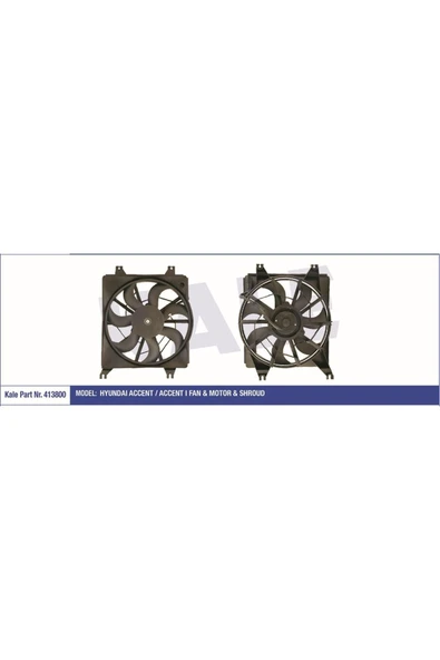 Kale 413800 Fan Motoru Davlumbazlı Hyundaı Accent-accent I 120w-312mm ürün görseli 1