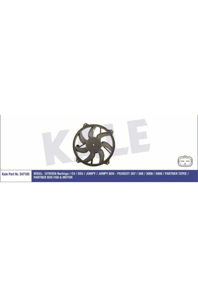 Kale 347185  FAN MOTORU 307  308 3008 5008 PARTNER TEPEE / C4 DS4 ürün görseli 1