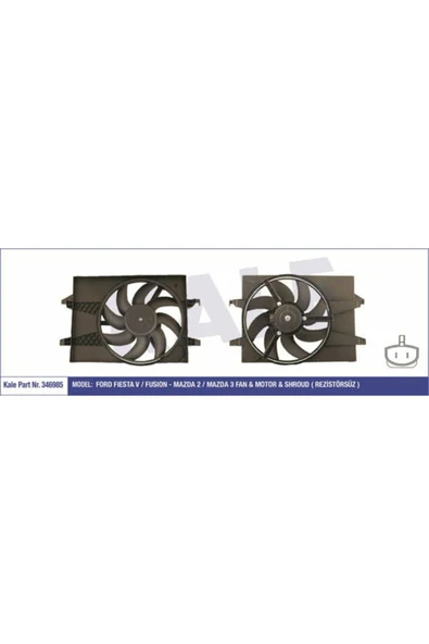 Kale 346985  FAN MOTORU DAVLUMBAZLI FIESTA V FUSION MAZDA 2-MAZDA ürün görseli 1