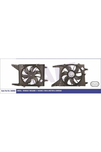 Kale 346960 FAN MOTORU DAVLUMBAZLI RENAULT MEGANE I-SCENIC I - KL Uyumlu ürün görseli 1
