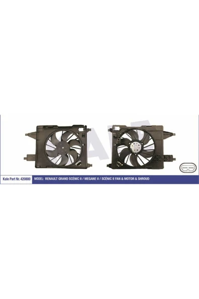 Kale 420800  FAN MOTORU MEGANE II  SCENIC II GRAND SCENIC II DAVLU ürün görseli 1