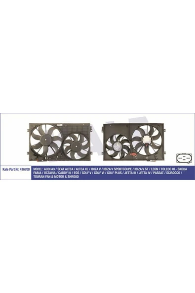 Kale 416700  FAN MOTORU GOLF V 03- 1.4 16V 1.4 FSI 1.9 TDI 2.0 FSI ürün görseli 1