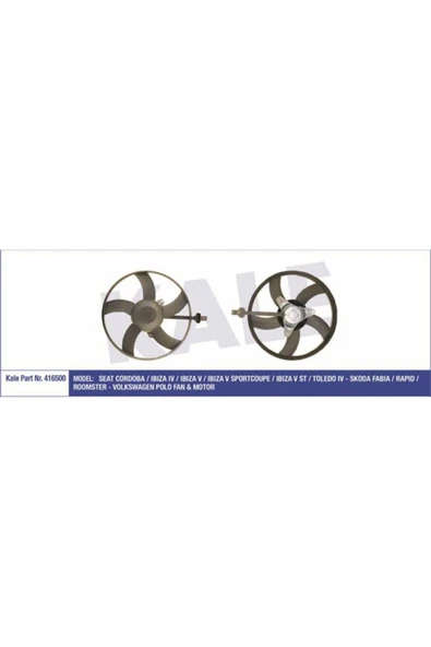 Kale 416500  FAN MOTORU POLO IV 01- POLO V 09- / CORDOBA 02- IBIZA ürün görseli 1