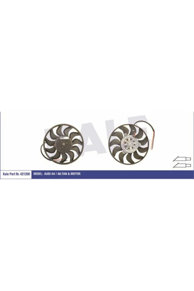 Kale 421200  FAN MOTORU A4 00- A6 01- AC / EXEO 09- 200W-280mm ürün görseli 1