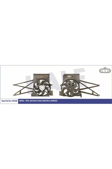Kale 419100  FAN MOTORU VECTRA B 95- 1.6 1.6 16V 1.8 16V 2.0 16V D ürün görseli 1
